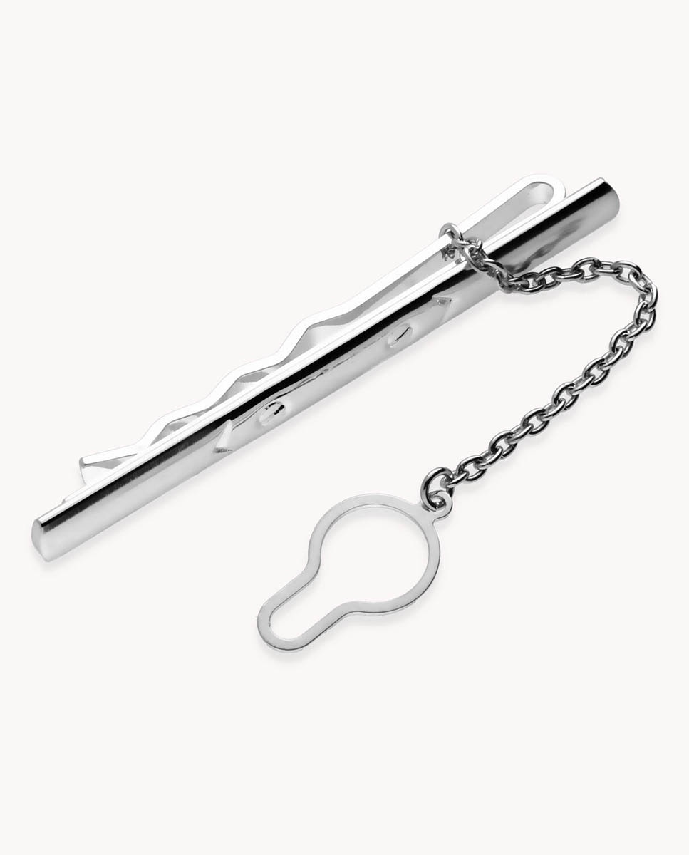 Imagen 1 de Pasador de corbata flecha de metal rodiado Plata