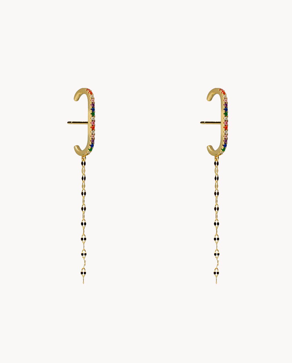 Pendientes Flash Color de plata bañada en oro - OKsilver - Multicolor Multicolor-1