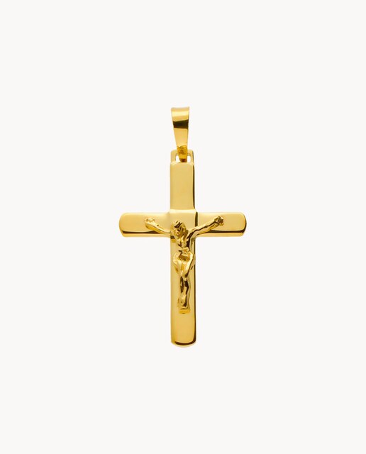 Imagen 0 de Colgante Cruz con cristo 17 mm x 27 mm de plata de ley 925 bañada en oro