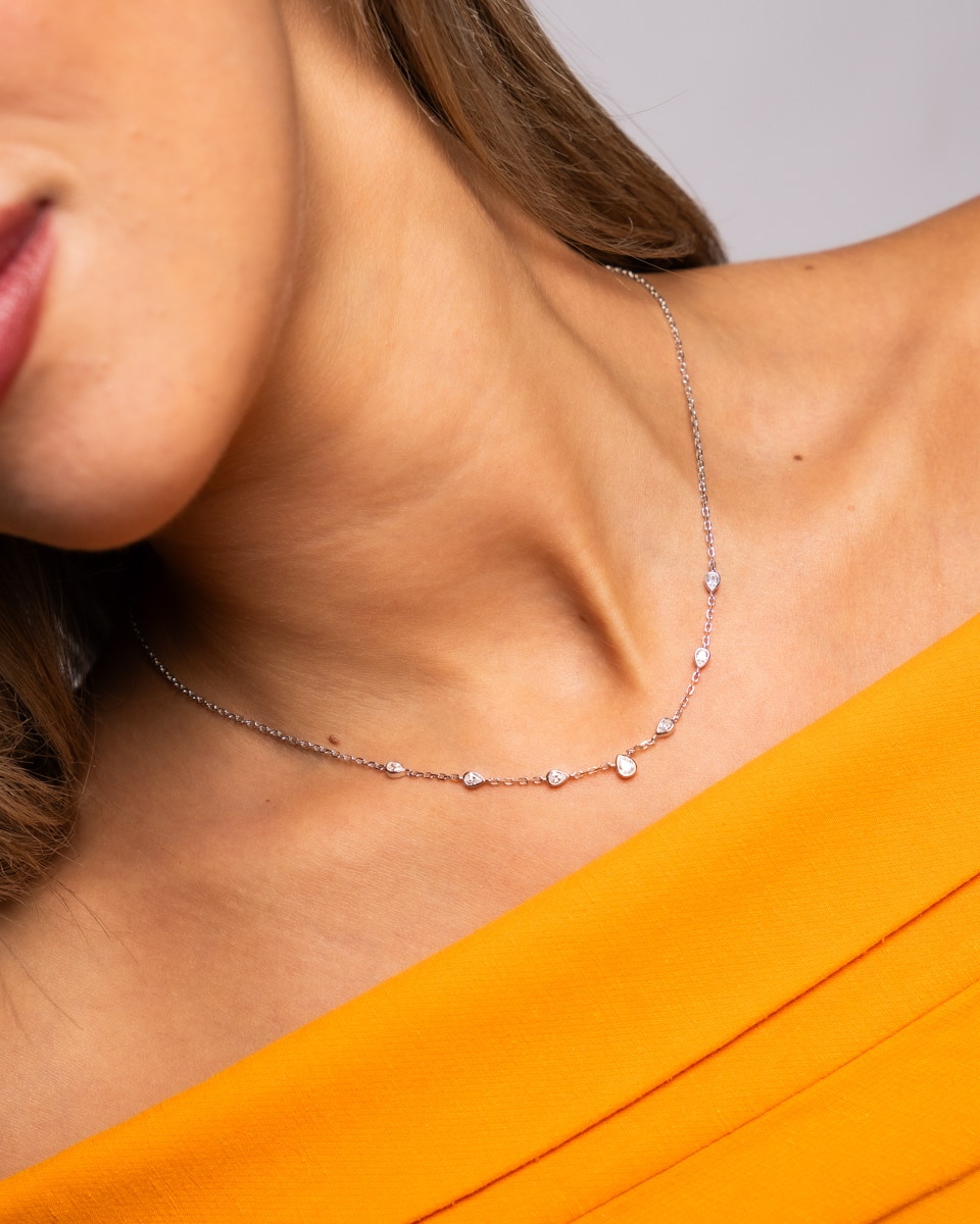 Collar fina luz de plata de ley 925 bañada en rodio - OKsilver - Dorado Dorado-2