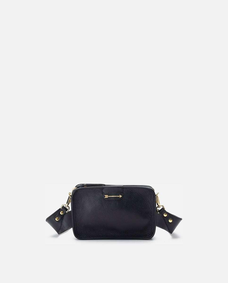 Bandolera harvest de piel pequeña forma rectangular - Mercules - Negro Negro-1