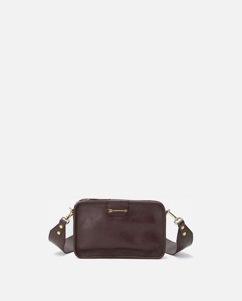 Bandolera harvest de piel pequeña forma rectangular - Mercules - Marrón oscuro Marrón oscuro-1