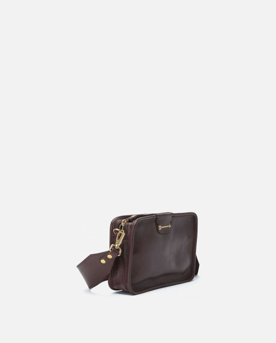 Bandolera harvest de piel pequeña forma rectangular - Mercules - Marrón oscuro Marrón oscuro-4