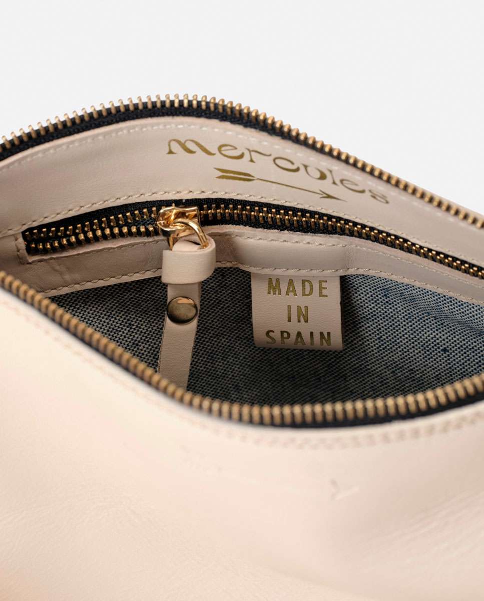 Bolso de hombro sandy stars de piel mediano forma rectangular - Mercules - Hueso Hueso-4