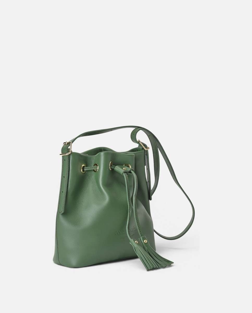 Bolso de hombro pampa de piel mediano bombonera - Mercules - Verde Verde-4