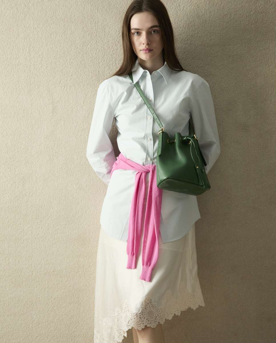 Bolso de hombro pampa de piel mediano bombonera - Mercules - Verde Verde-2