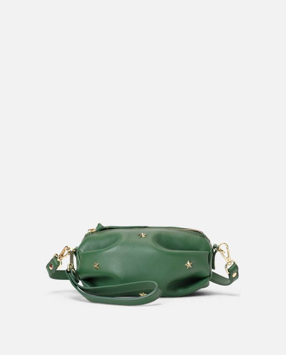 Bolso pequeño wasp de piel pequeño forma ovalada - Mercules - Verde Verde-1