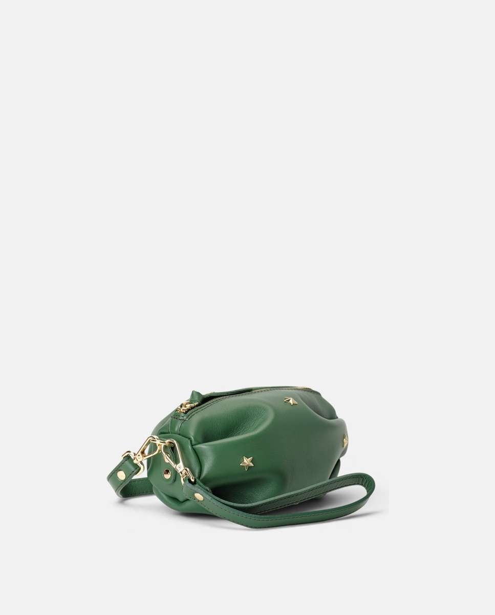 Bolso pequeño wasp de piel pequeño forma ovalada - Mercules - Verde Verde-3