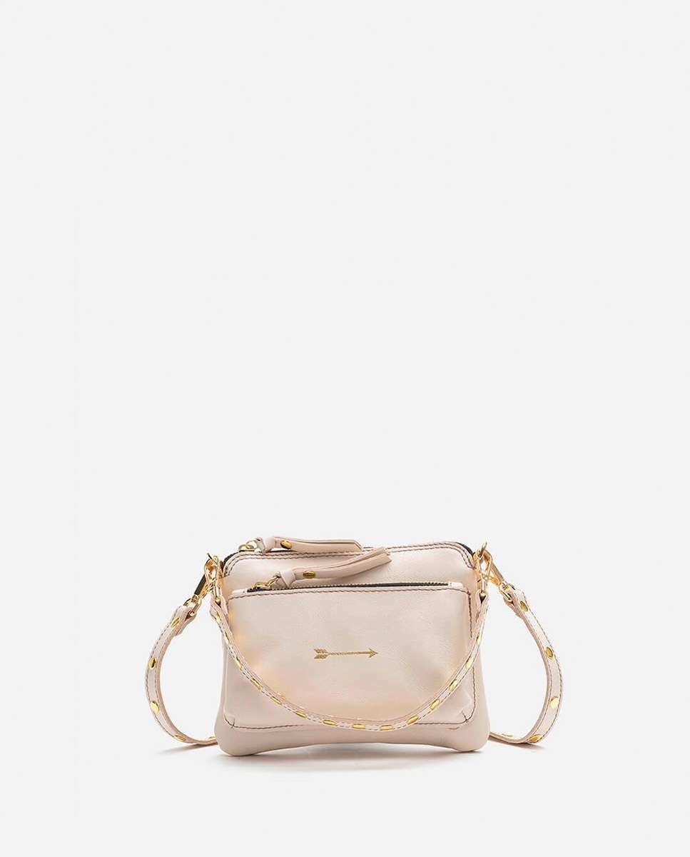 Imagen 0 de Bolso pequeño de piel bugsy con cierre cremallera Blanco
