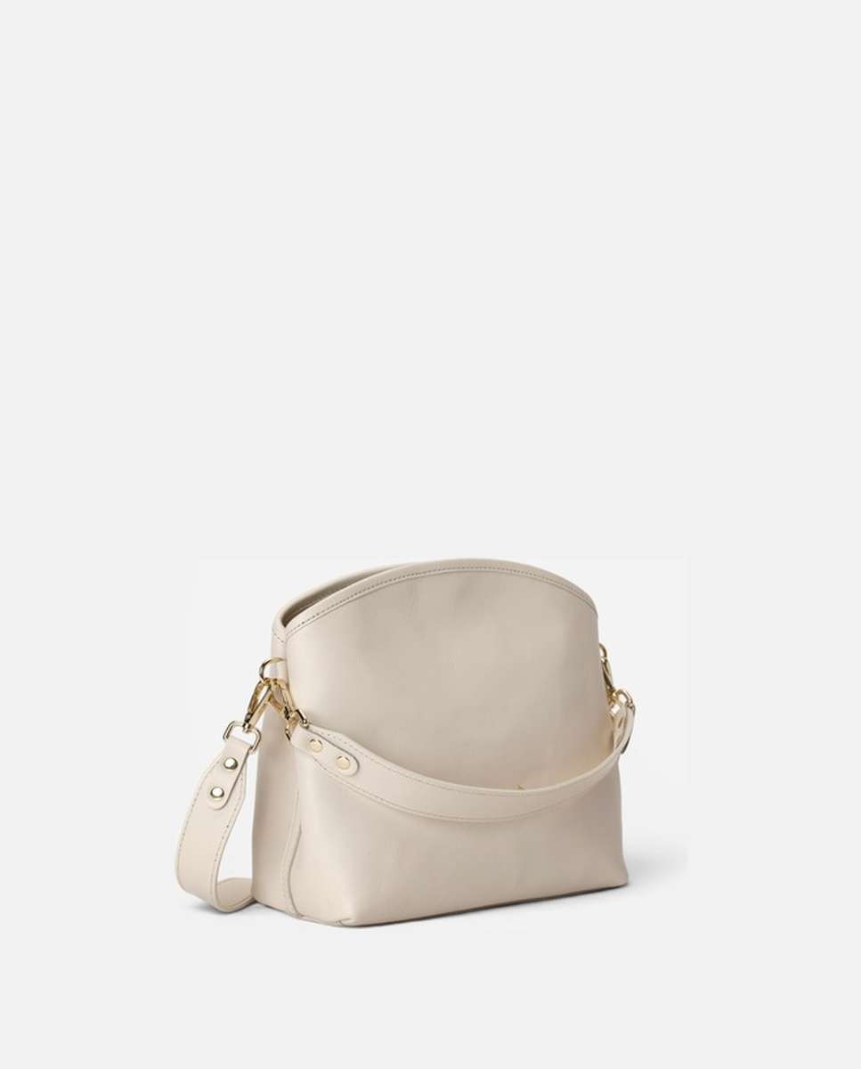 Bolso de hombro juniper de piel mediano - Mercules - Hueso Hueso-4