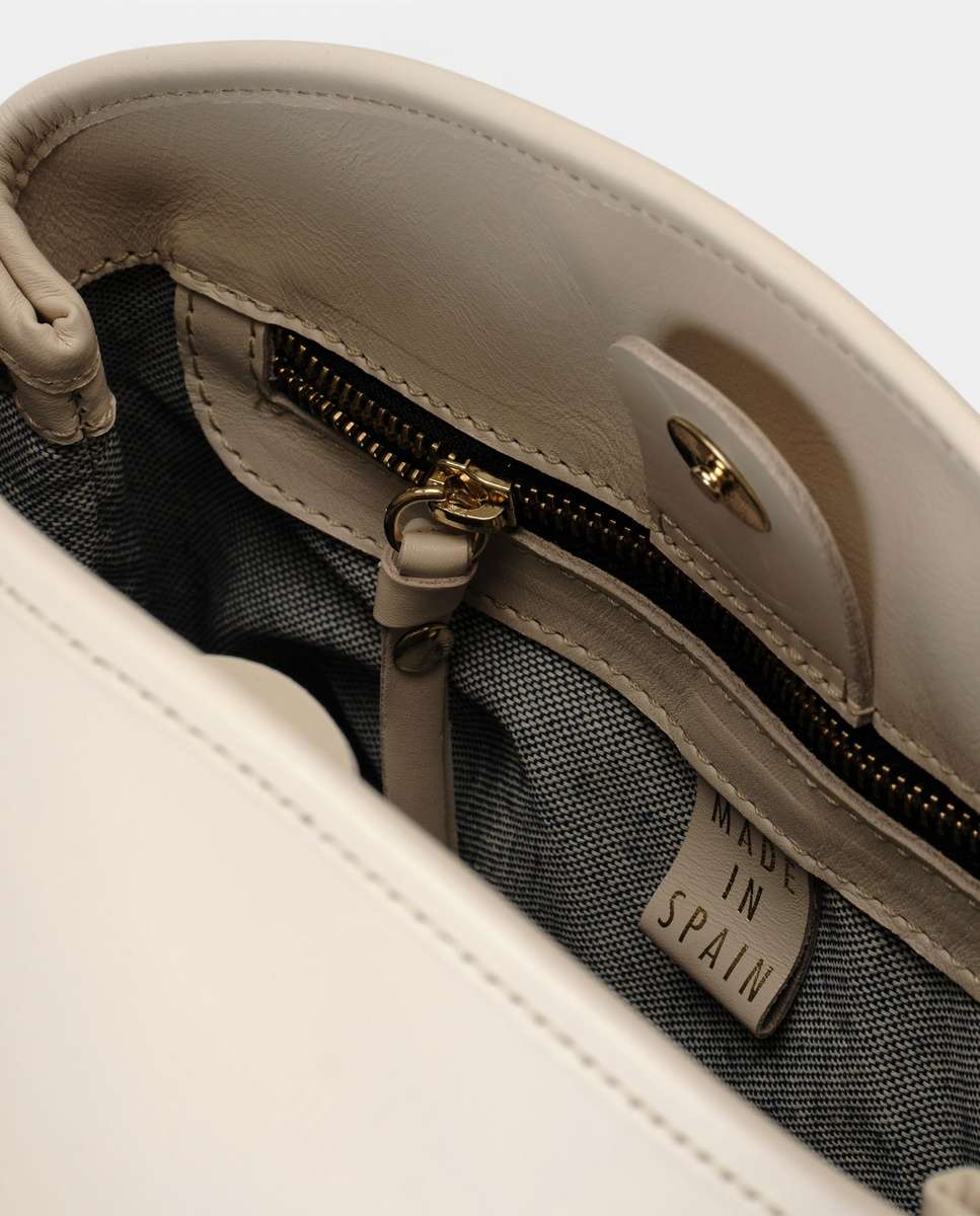 Bolso de hombro juniper de piel mediano - Mercules - Hueso Hueso-6