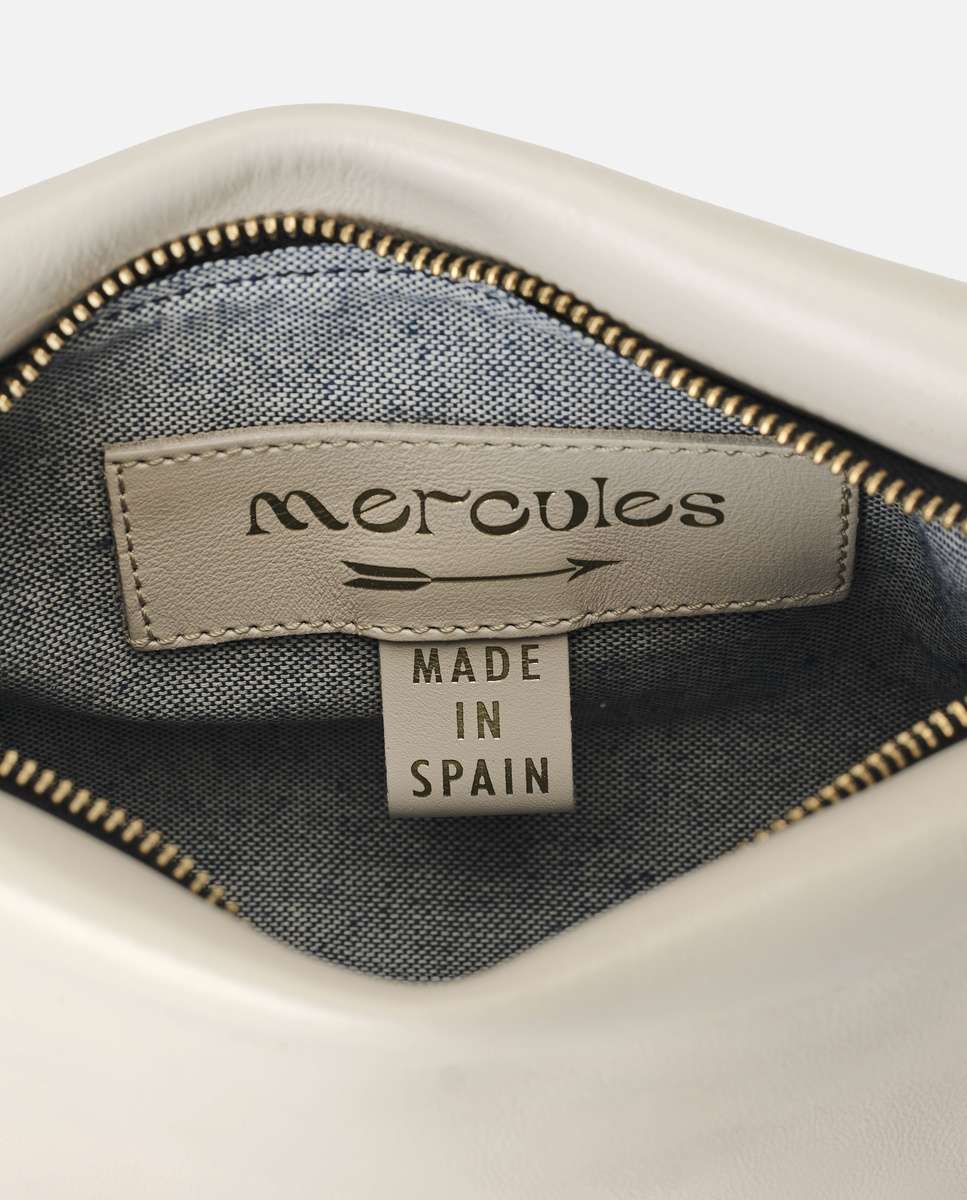 Bolso de hombro apollo de piel mediano forma rectangular - Mercules - Hueso Hueso-5