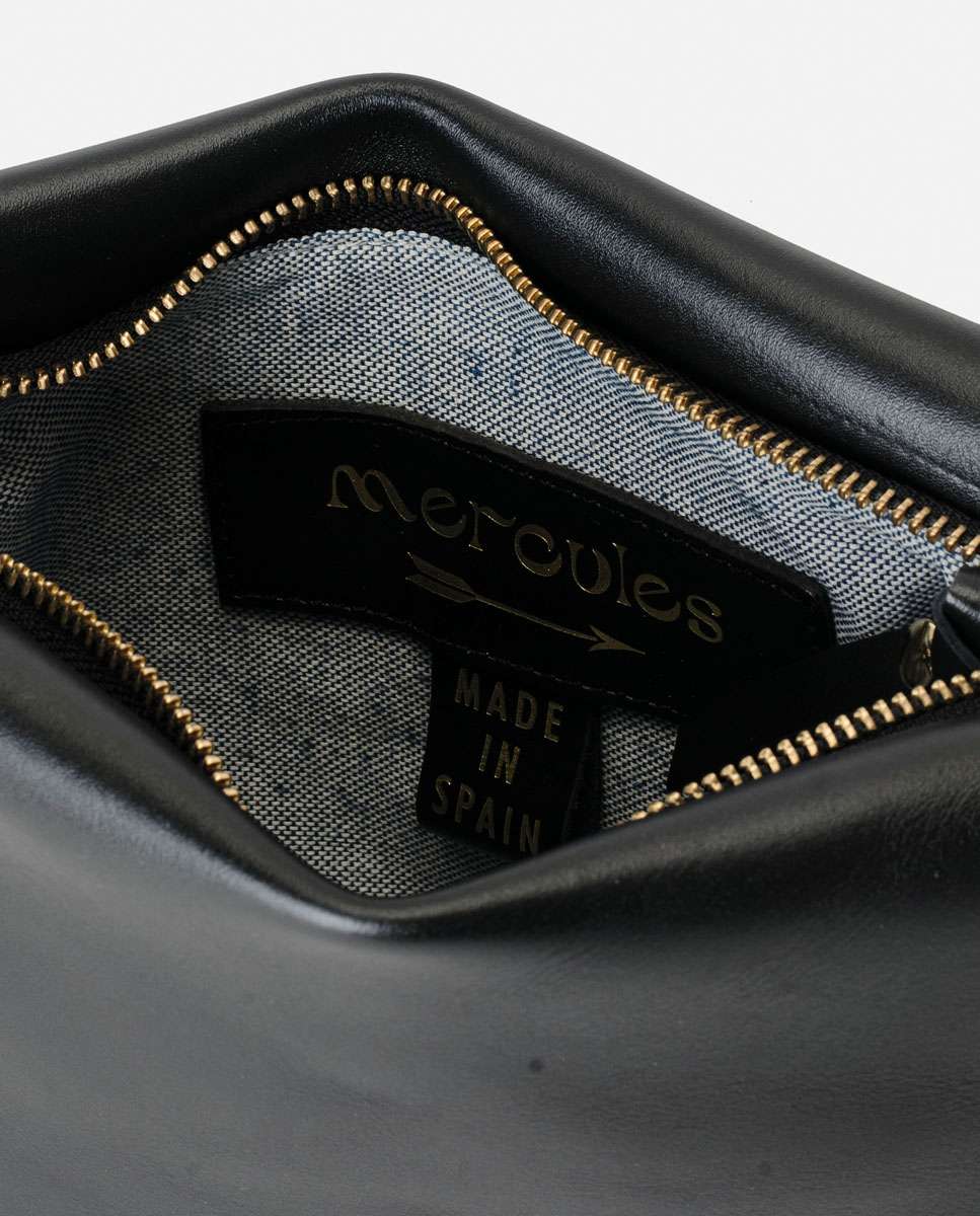 Bolso de hombro apollo de piel mediano forma rectangular - Mercules - Negro Negro-6