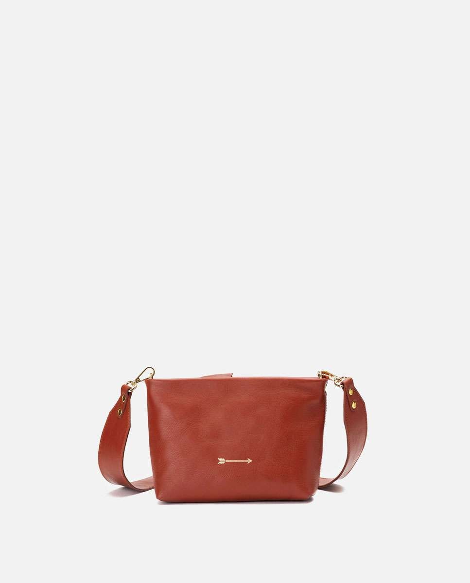 Bolso de hombro apollo de piel mediano forma rectangular - Mercules - Teja Teja-1