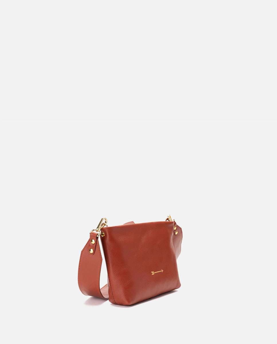 Bolso de hombro apollo de piel mediano forma rectangular - Mercules - Teja Teja-2