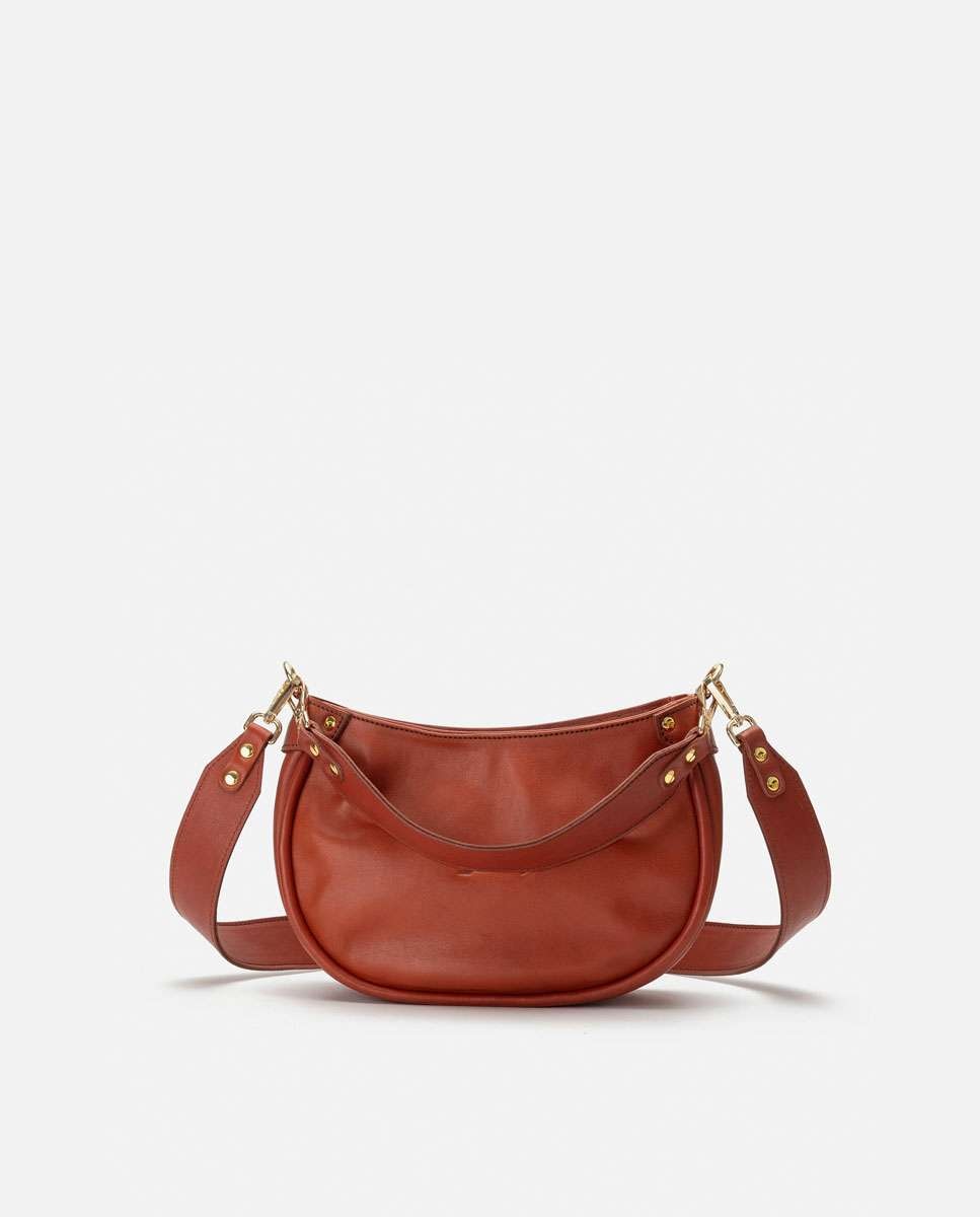 Bolso mediano de piel coney con cierre de cremallera - Mercules - Marrón Marrón-1