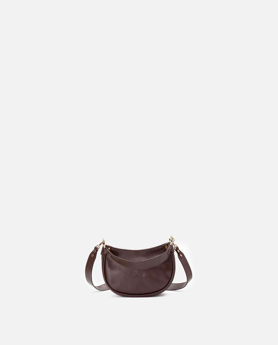 Bolso de hombro coney de piel mediano de luna - Mercules - Marrón oscuro Marrón oscuro-4