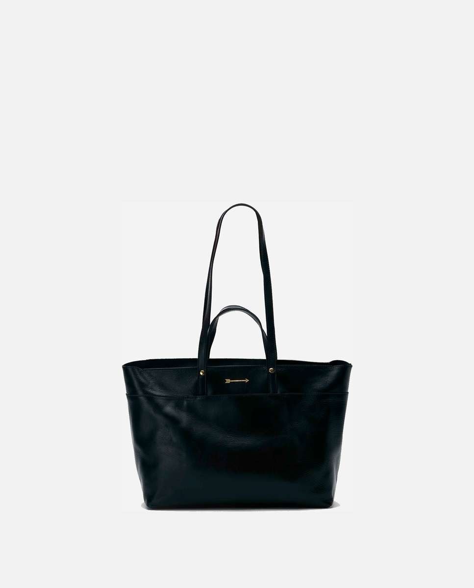 Bolso de hombro jumbo de piel grande - Mercules - Negro Negro-1