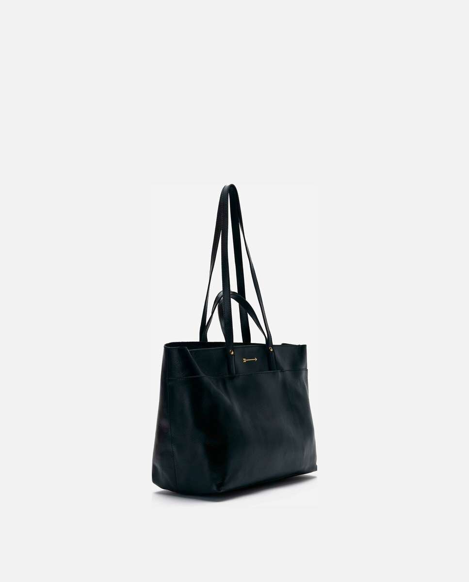 Bolso de hombro jumbo de piel grande - Mercules - Negro Negro-2
