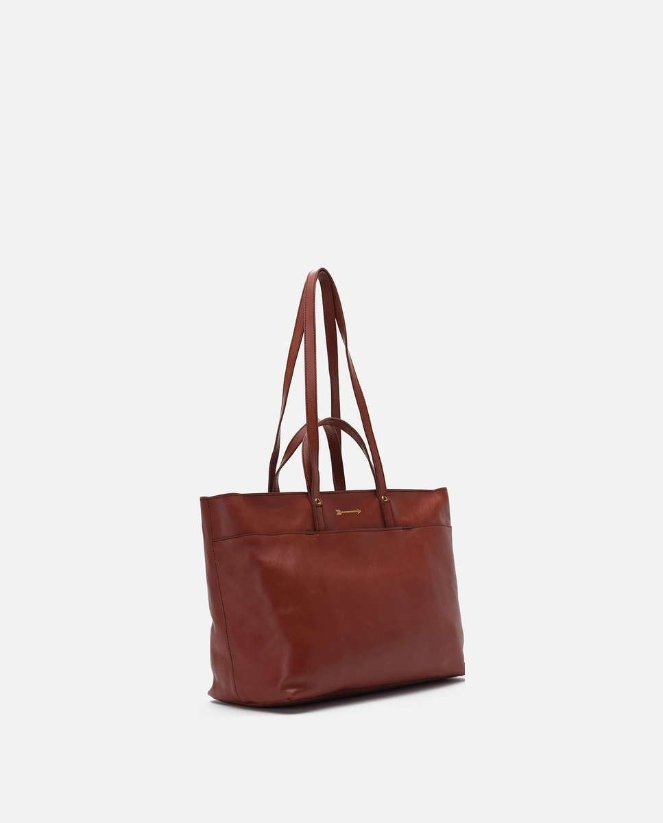 Bolso de hombro jumbo de piel grande - Mercules - Teja Teja-3