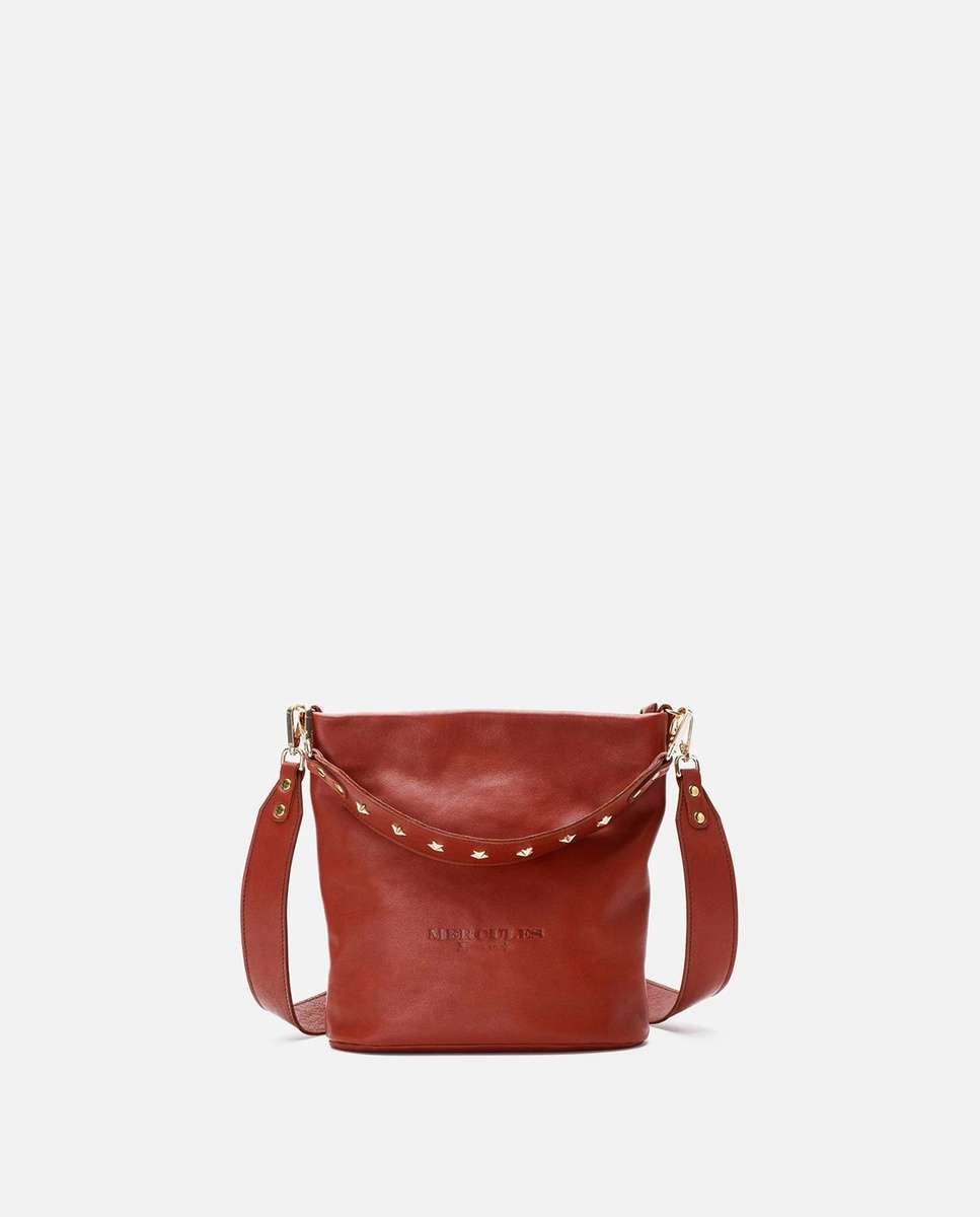 Bolso de hombro tango de piel mediano - Mercules - Teja Teja-4