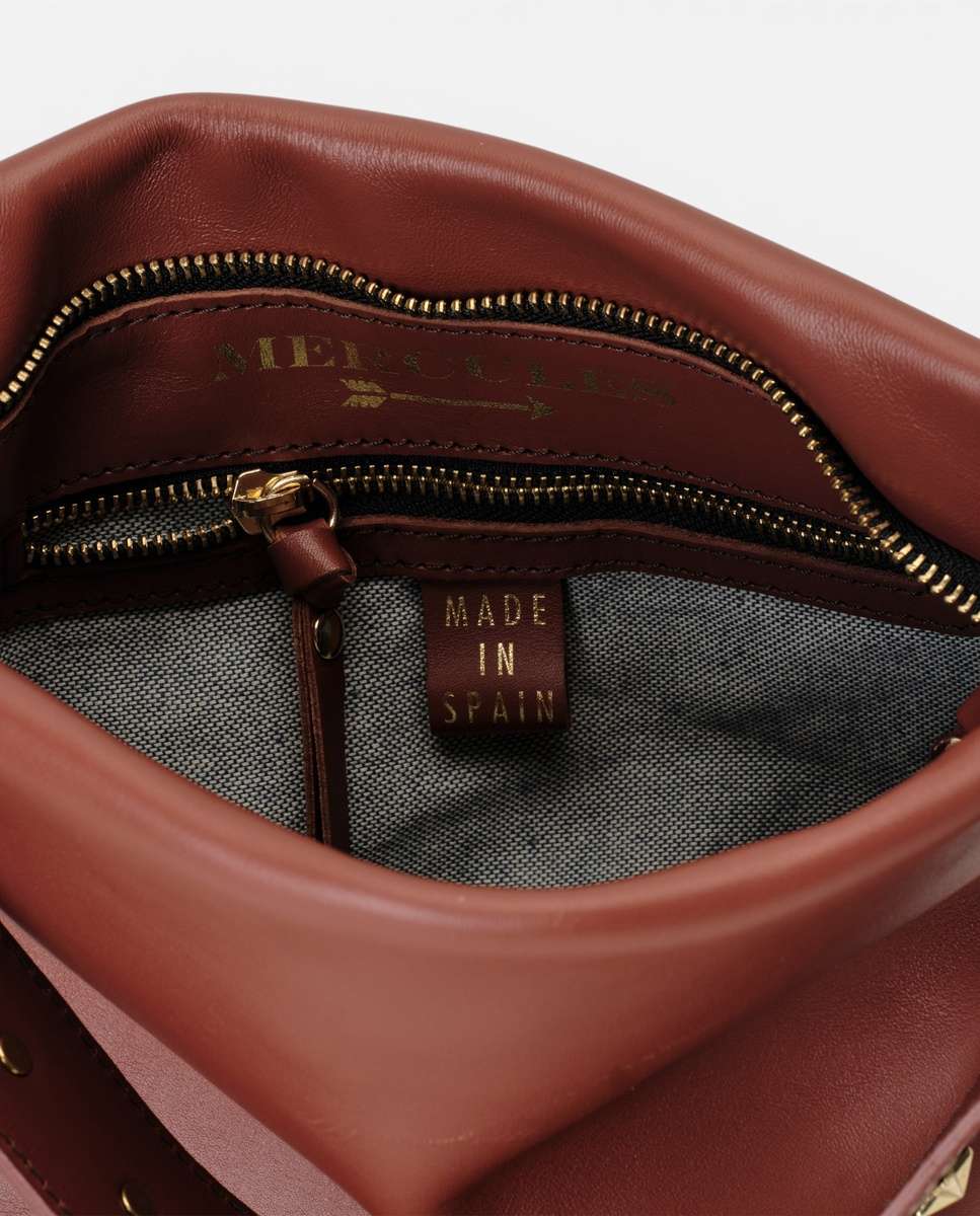 Bolso de hombro tango de piel mediano - Mercules - Teja Teja-5