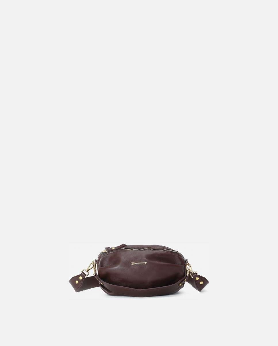 Bolso de hombro wasp large de piel mediano forma ovalada - Mercules - Marrón oscuro Marrón oscuro-4
