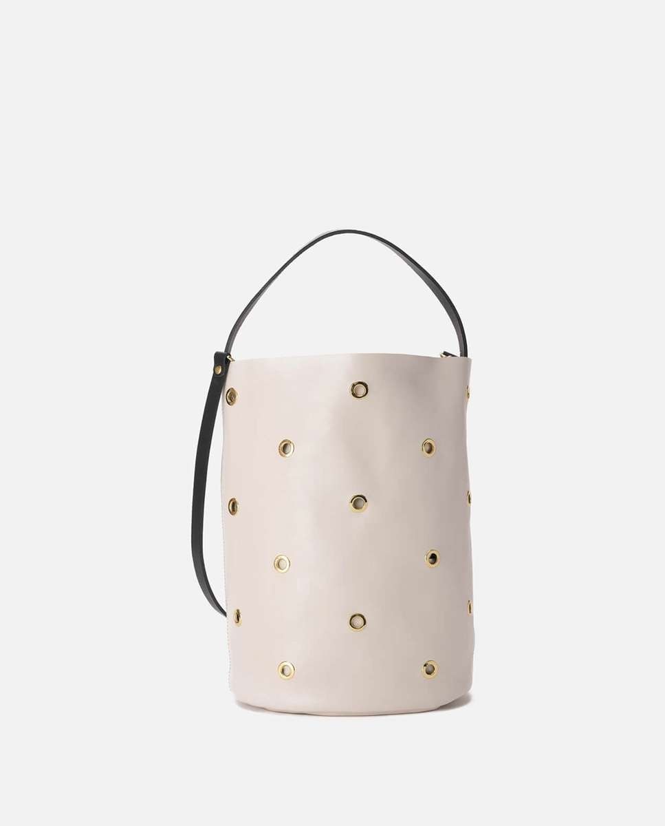 Bolso de hombro bucket trip de piel grande cubo - Mercules - Hueso Hueso-5