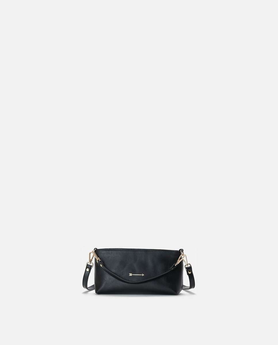 Bolso pequeño carri de piel pequeño forma baguette - Mercules - Negro Negro-4