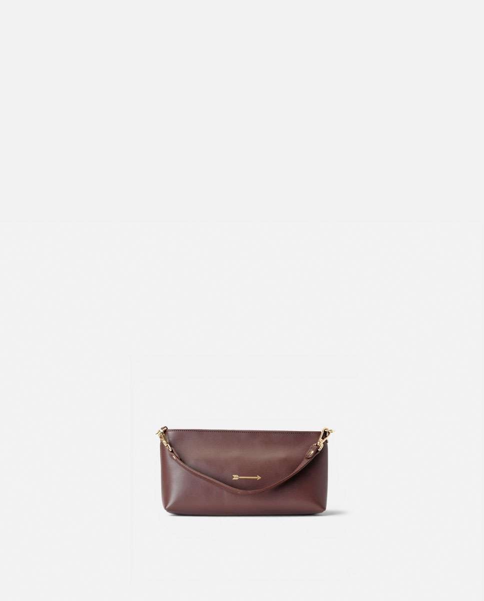 Bolso pequeño carri de piel pequeño forma baguette - Mercules - Marrón oscuro Marrón oscuro-1