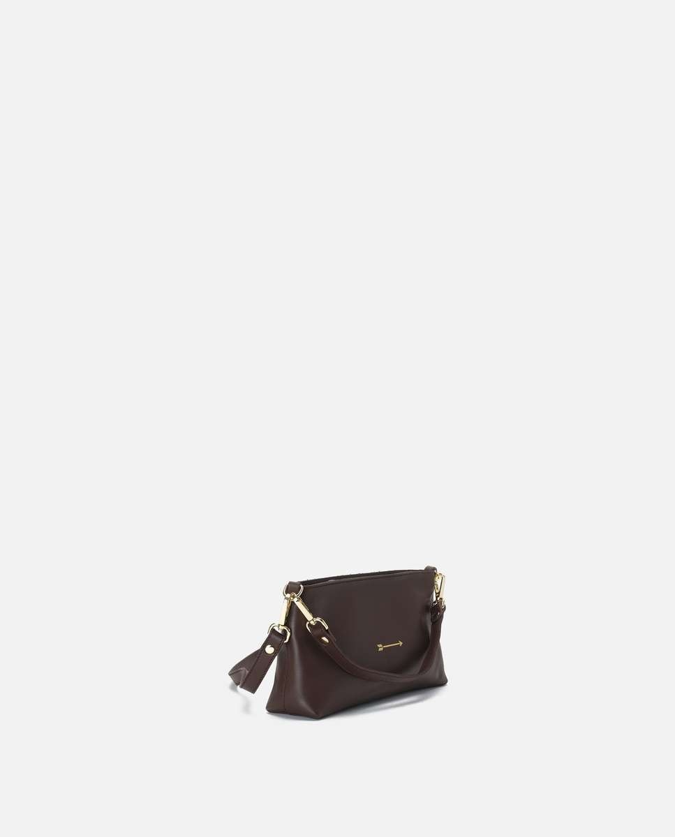 Bolso pequeño carri de piel pequeño forma baguette - Mercules - Marrón oscuro Marrón oscuro-3