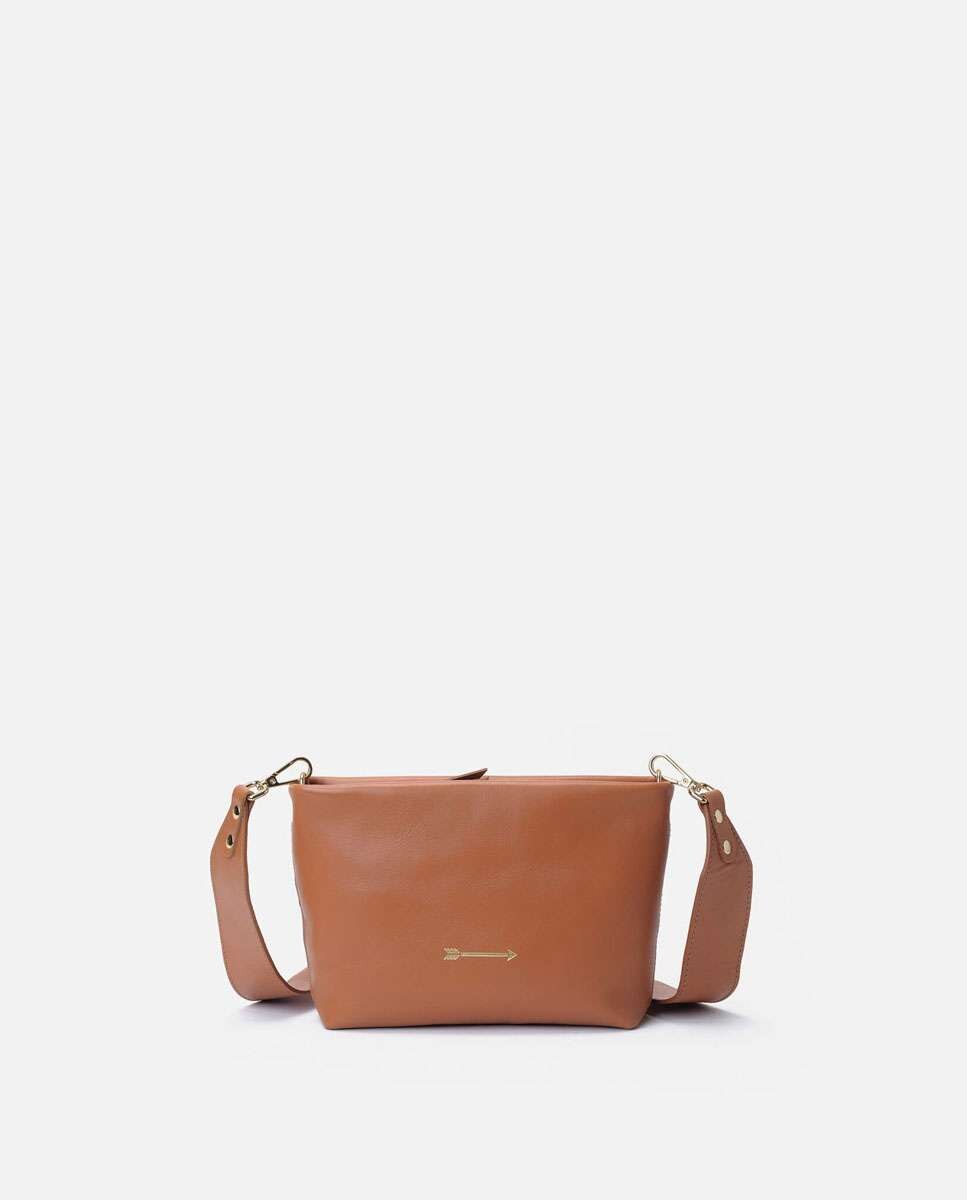 Bolso de hombro apollo de piel mediano forma rectangular - Mercules - Camel Camel-5