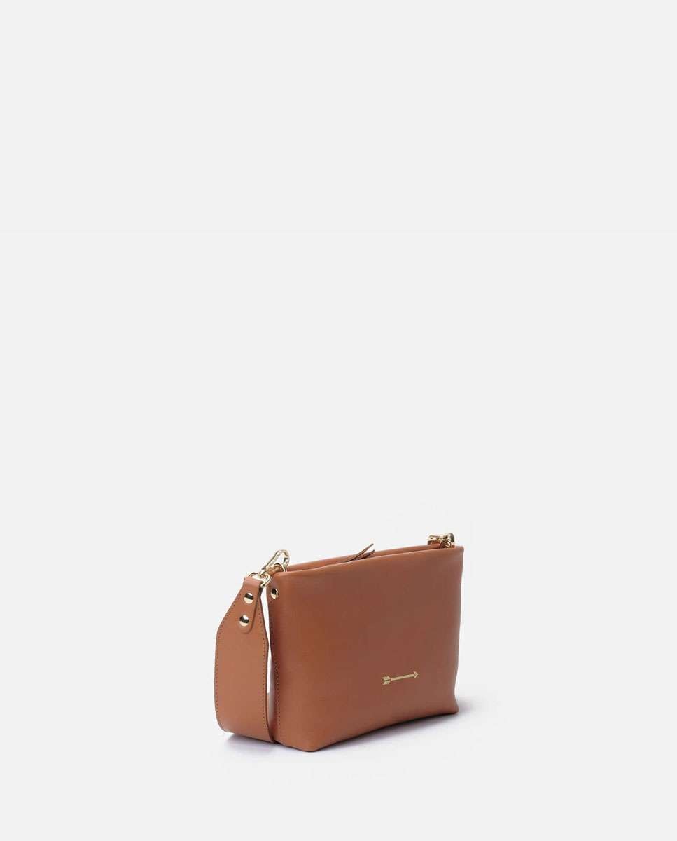 Bolso de hombro apollo de piel mediano forma rectangular - Mercules - Camel Camel-4