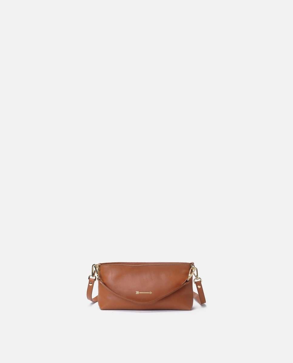 Bolso pequeño carri de piel pequeño forma baguette - Mercules - Camel Camel-3