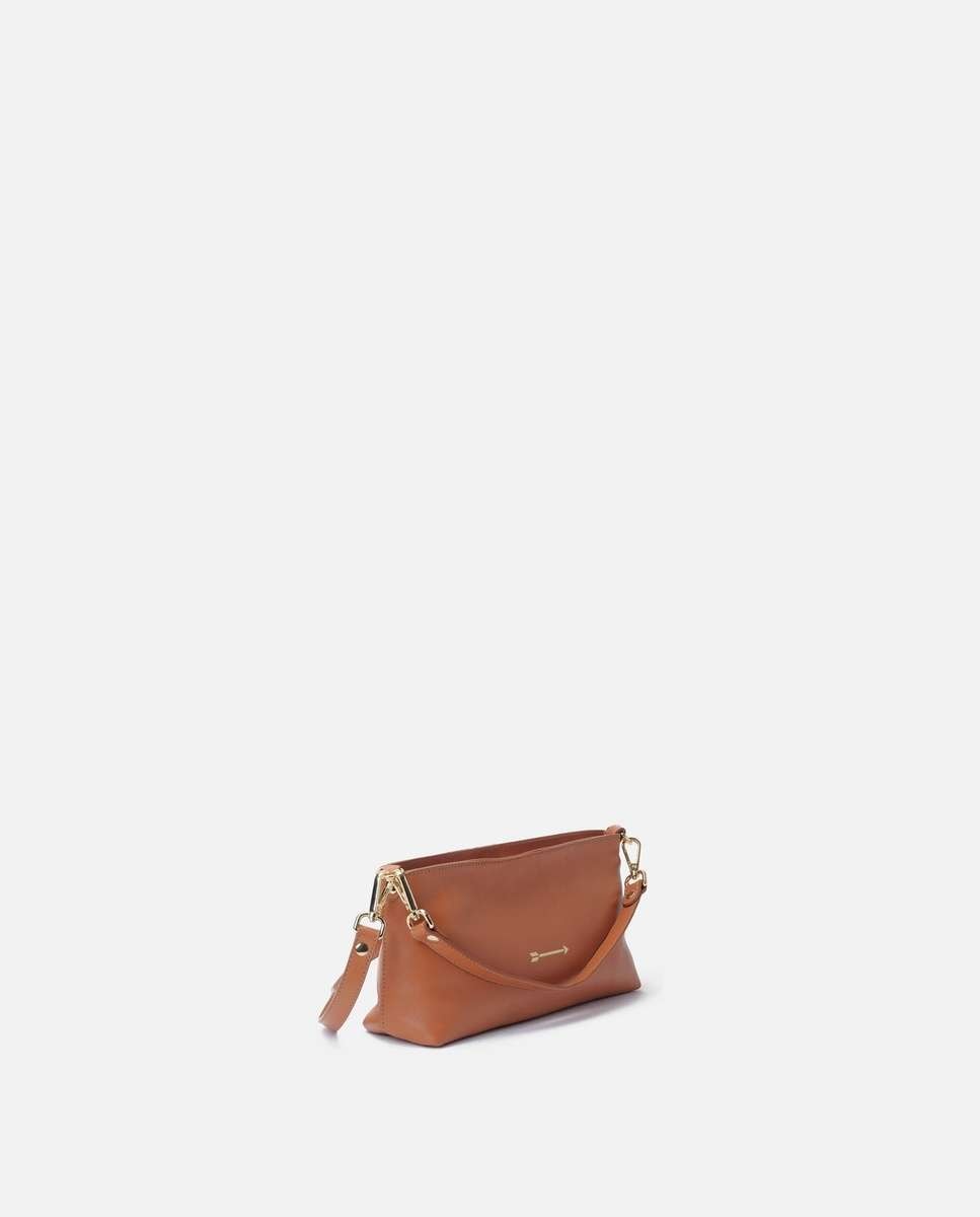 Bolso pequeño carri de piel pequeño forma baguette - Mercules - Camel Camel-2