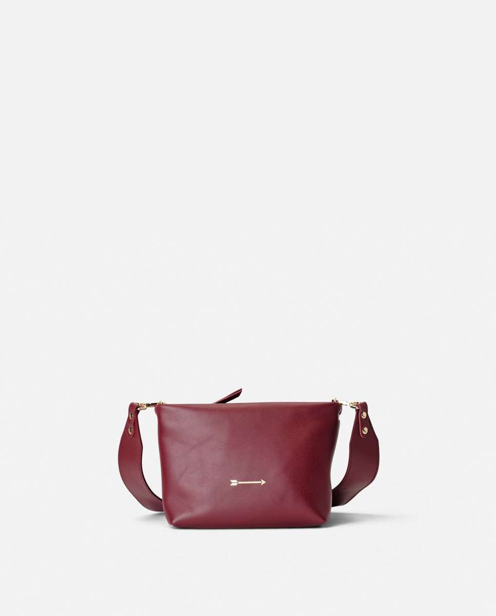 Bolso de hombro apollo de piel mediano forma rectangular - Mercules - Burdeos Burdeos-4