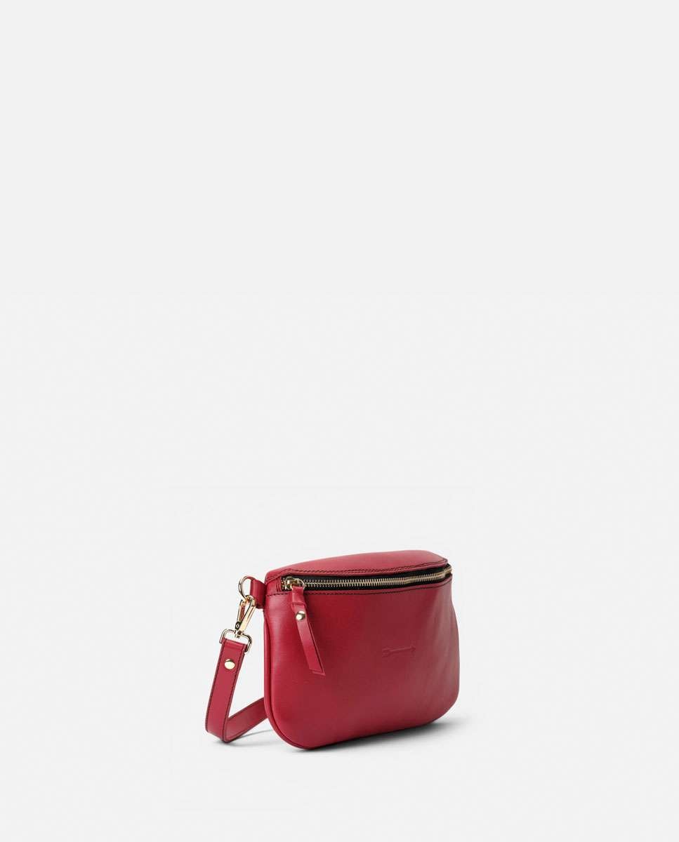 Riñonera bum bag de piel mediana - Mercules - Rojo Rojo-3
