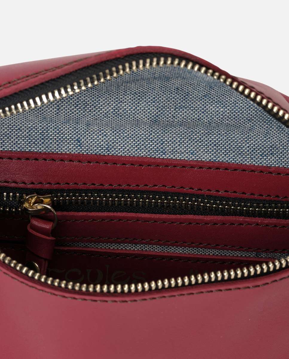 Riñonera bum bag de piel mediana - Mercules - Rojo Rojo-4