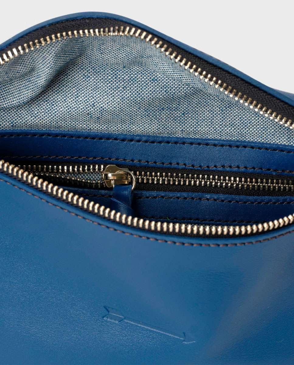 Riñonera bum bag de piel mediana - Mercules - Navy Navy-2