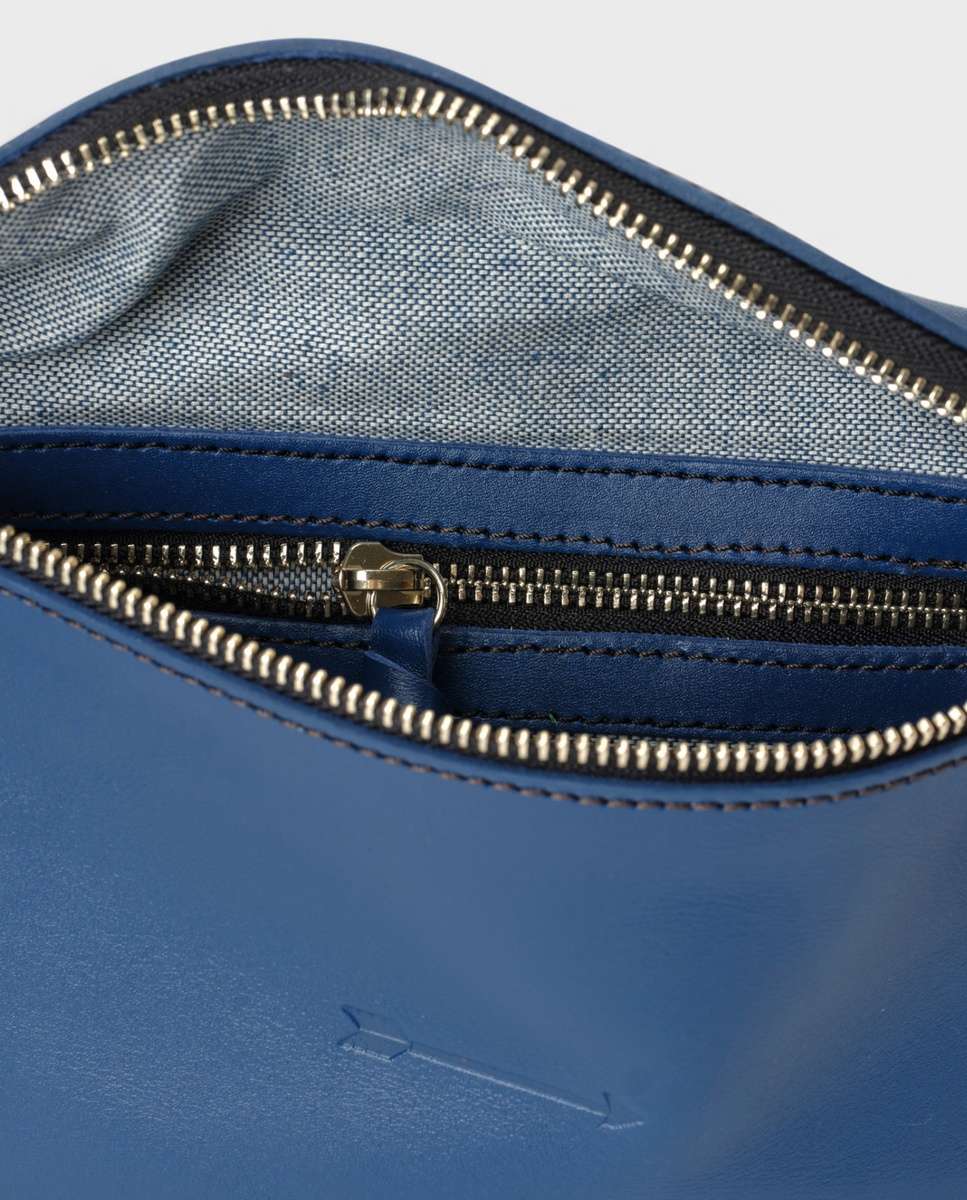 Riñonera bum bag de piel mediana - Mercules - Navy Navy-4