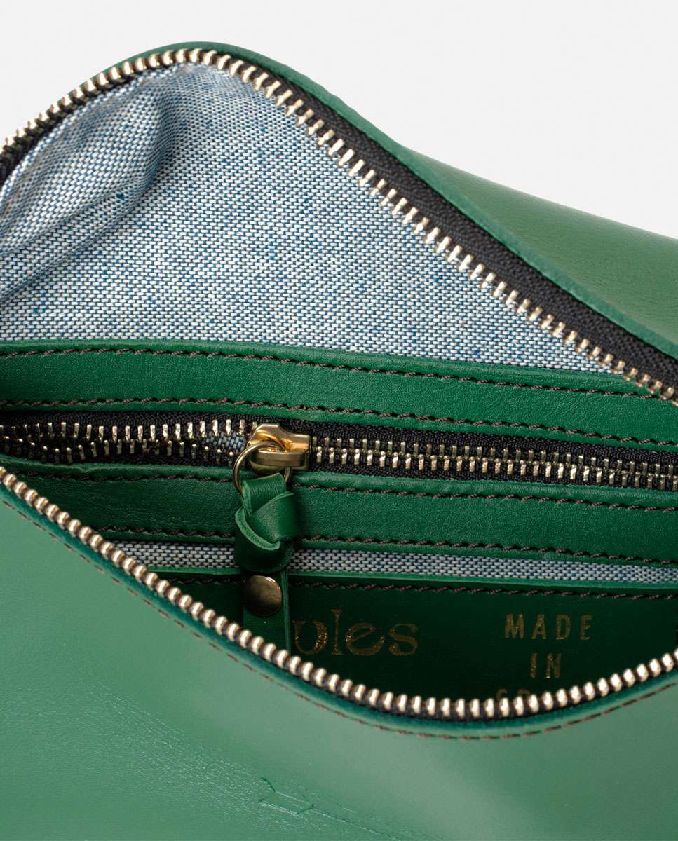 Riñonera bum bag de piel mediana - Mercules - Verde Verde-2