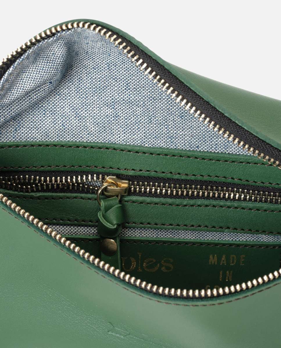Riñonera bum bag de piel mediana - Mercules - Verde Verde-4
