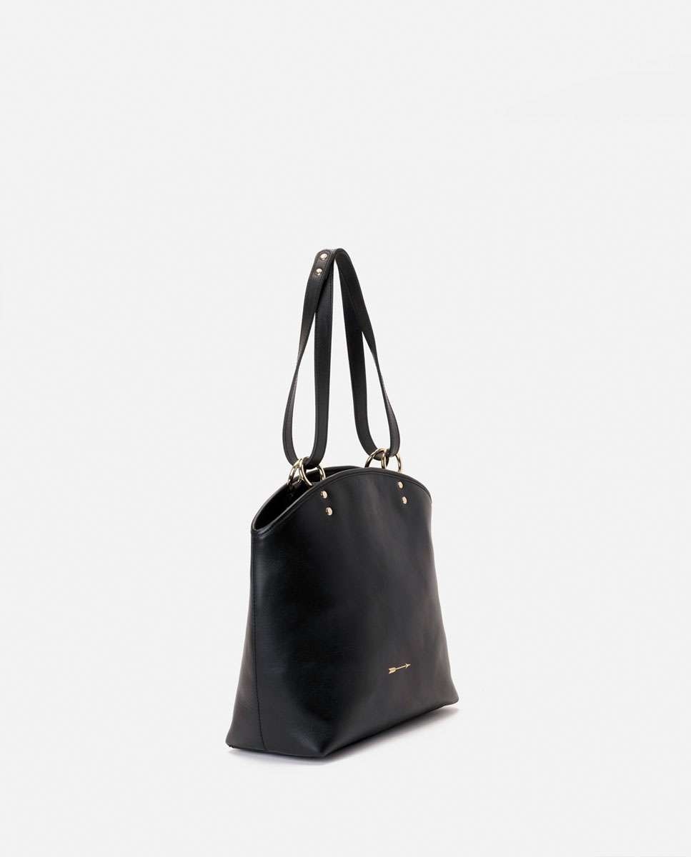 Bolso de hombro basil de piel grande - Mercules - Negro Negro-3