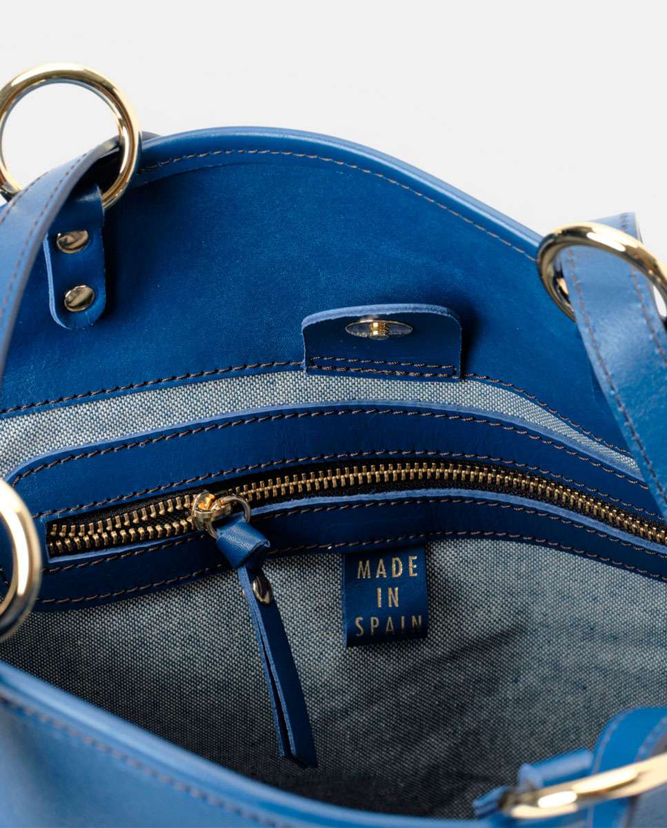 Bolso de hombro basil de piel grande - Mercules - Navy Navy-4