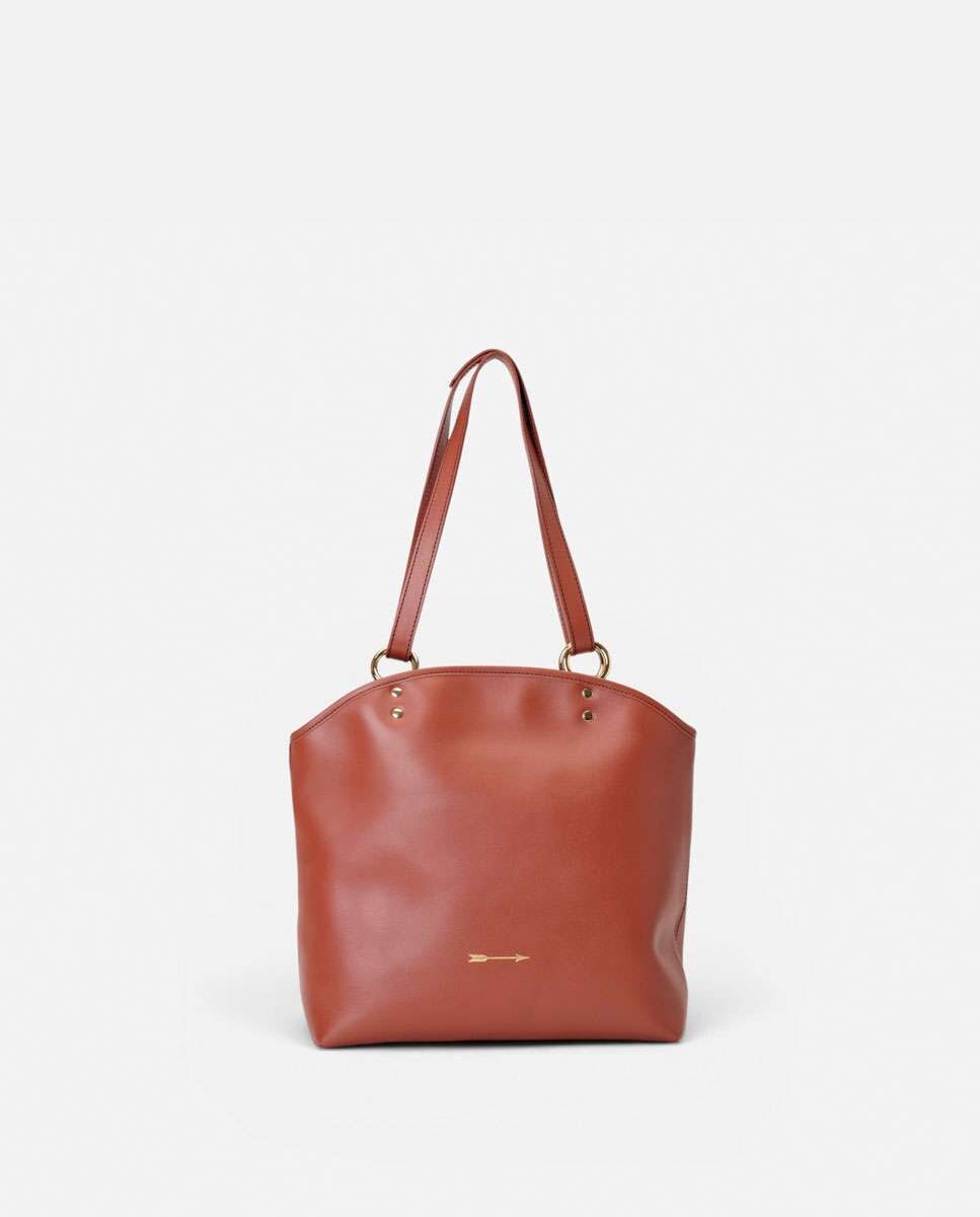 Bolso de hombro basil de piel grande - Mercules - Teja Teja-4