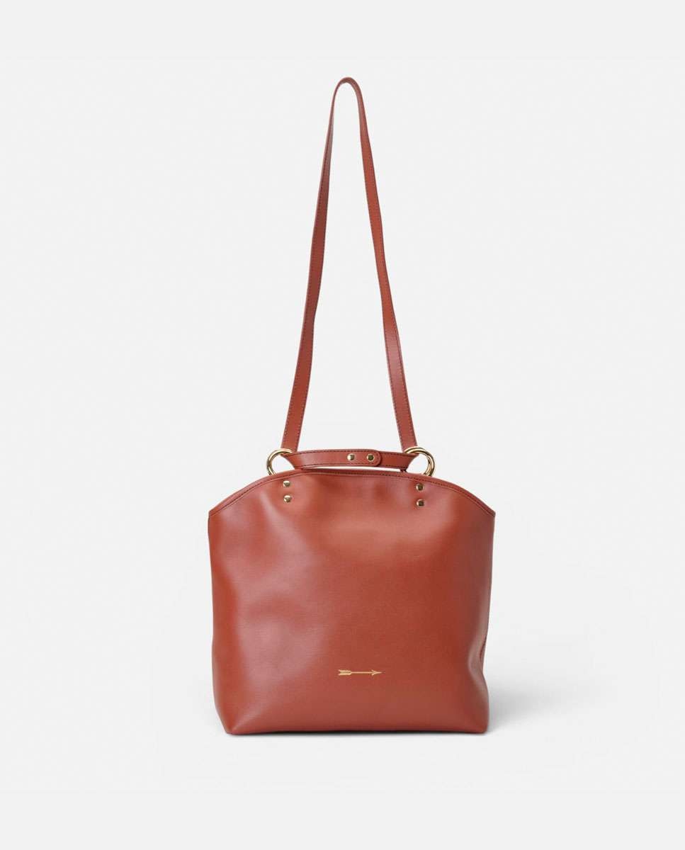Bolso de hombro basil de piel grande - Mercules - Teja Teja-3