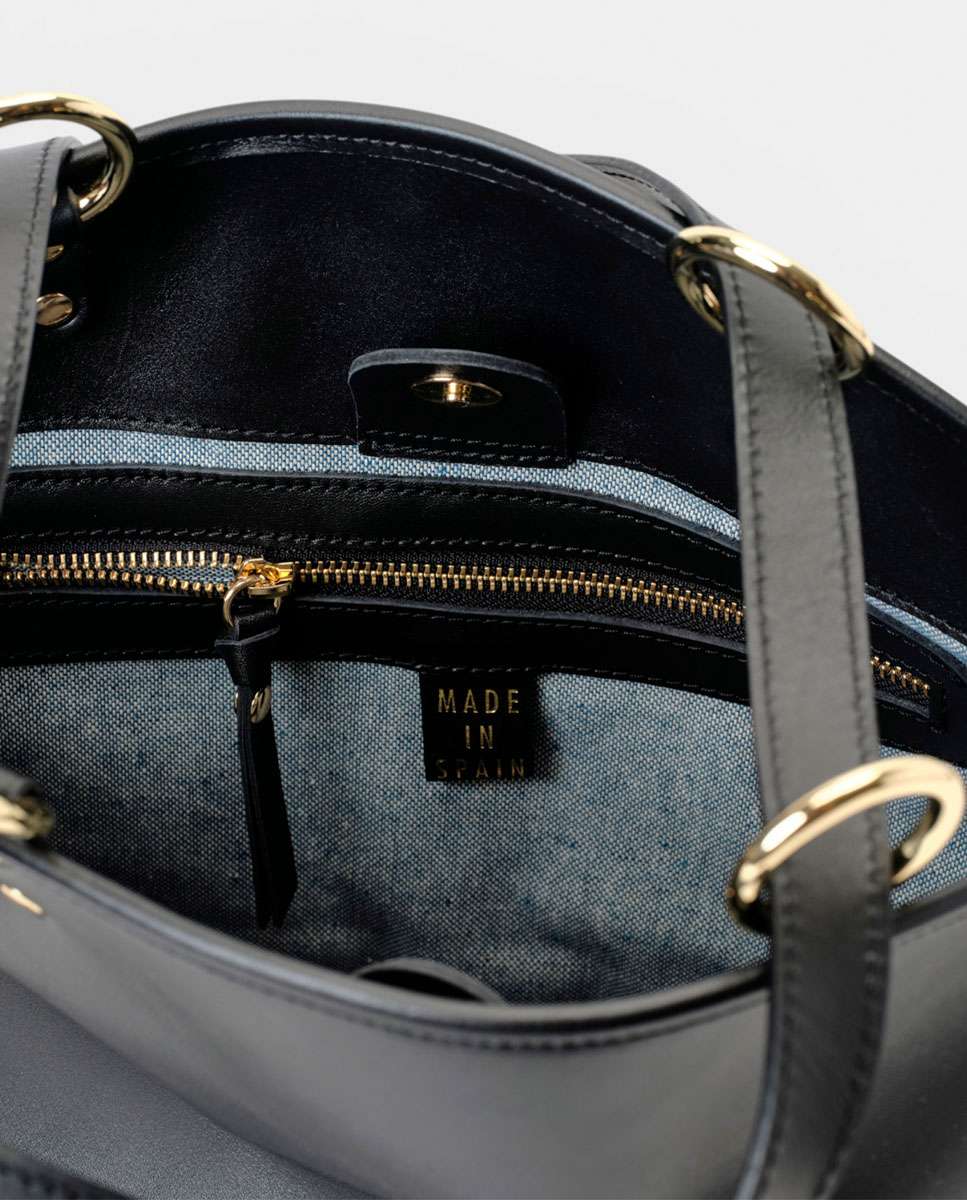 Bolso de hombro basil de piel grande - Mercules - Marrón oscuro Marrón oscuro-4
