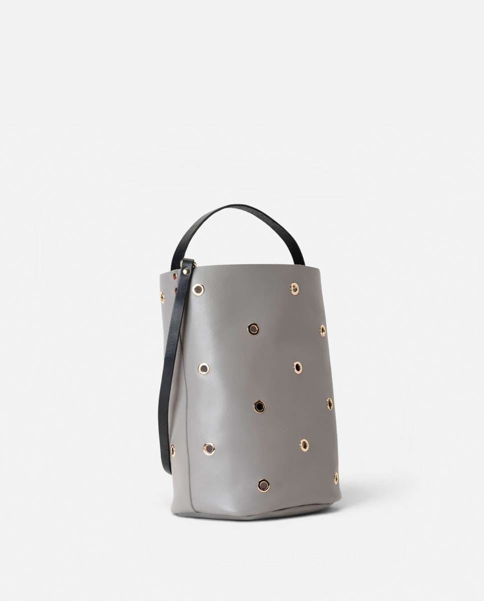 Bolso de hombro bucket trip de piel grande cubo - Mercules - Gris Gris-3