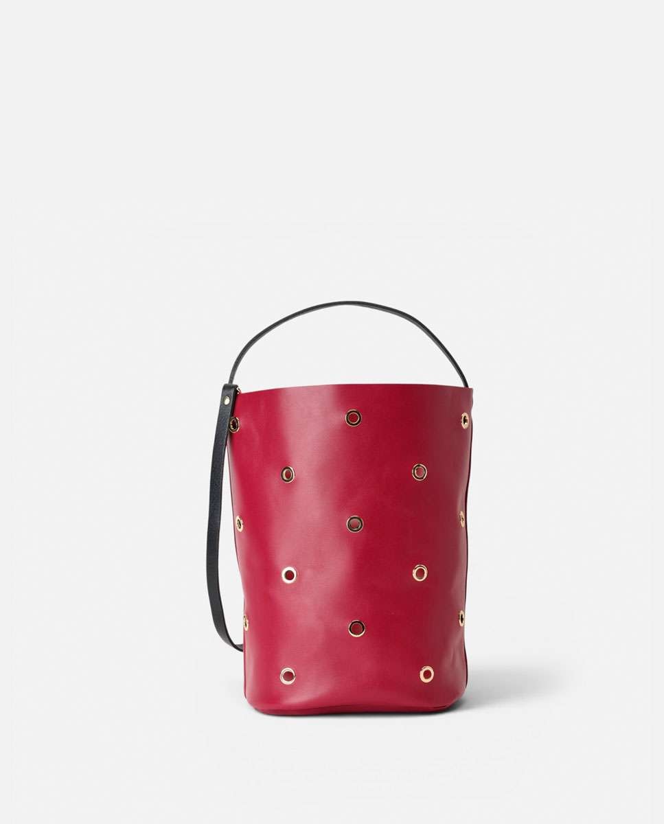 Bolso de hombro bucket trip de piel grande cubo - Mercules - Rojo Rojo-1