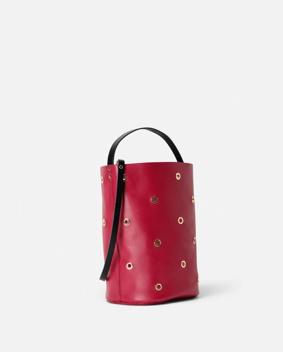 Bolso de hombro bucket trip de piel grande cubo - Mercules - Rojo Rojo-3